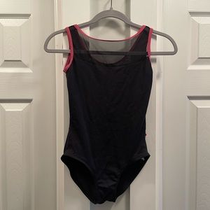 Yumiko Meagan mesh black leotard